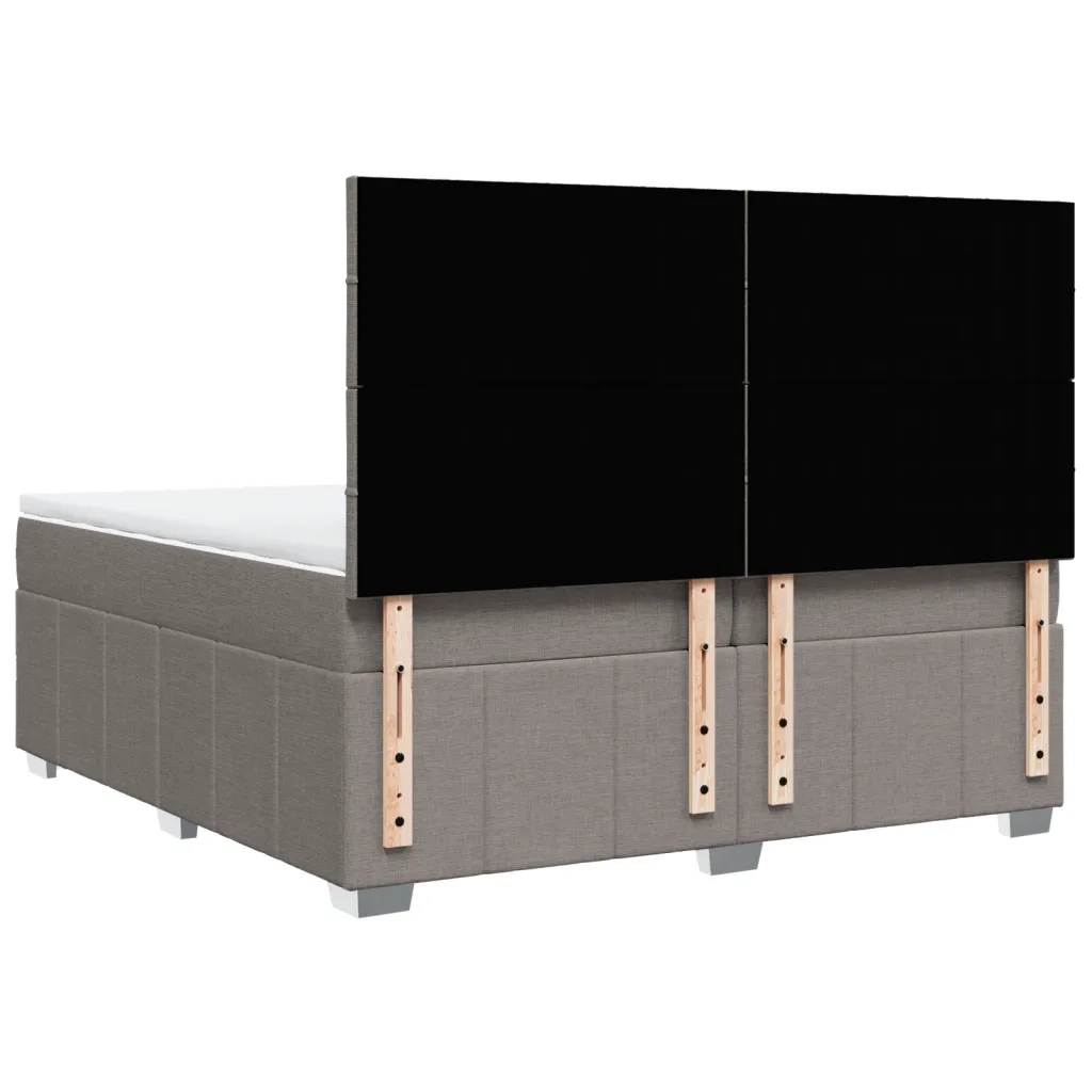 Giroletto a Molle con Materasso Tortora 200x200 cm in Tessuto