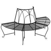Panchine per Albero Semicircolari 2 pz Ø159 cm Nere in Acciaio 3095717