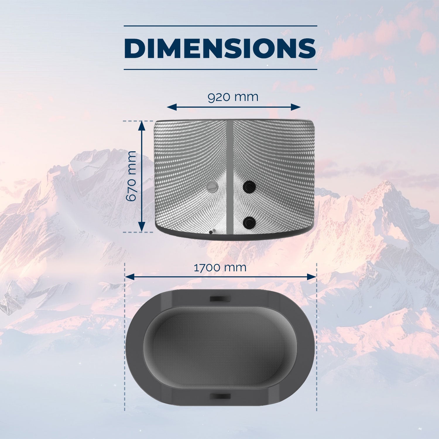 Piscina in Drop Stitch per Bagni di Ghiaccio 170x92x67A cm NetSpa Jarvi Grigio