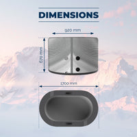 Piscina in Drop Stitch per Bagni di Ghiaccio 170x92x67A cm NetSpa Jarvi Grigio