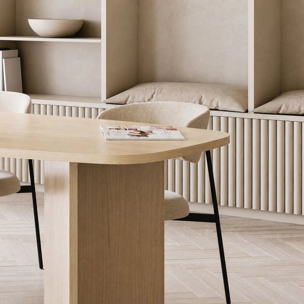 Milani, Tavolo Fisso 6 Posti, 190x100x75h cm Marrone Rovere