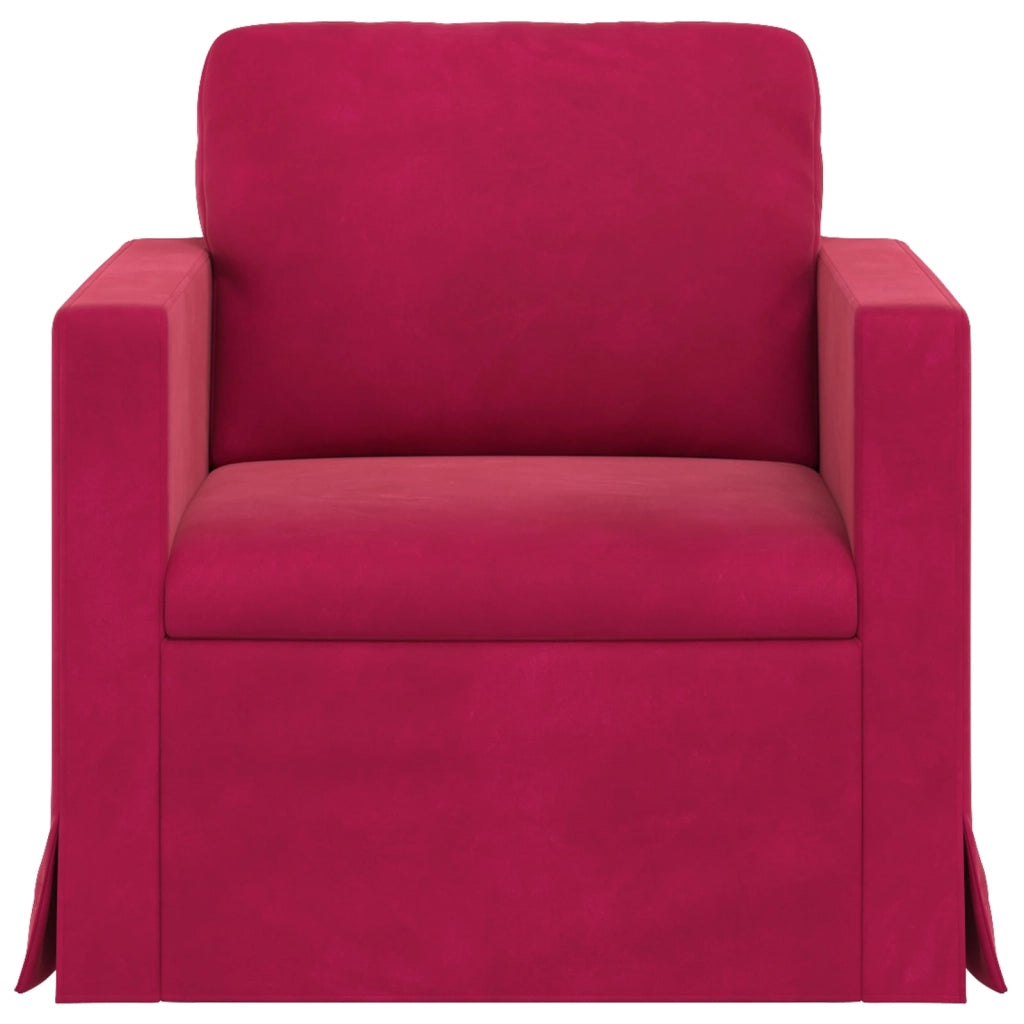 Divano Rosso Vino 78 x 78 x 80 cm Velluto