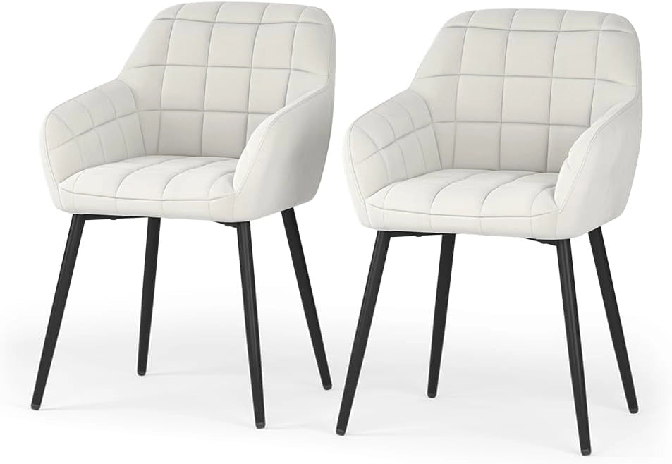 sedie Relio, Beige, 53.5 x 55.5 cm Set di 2, con piedini antiscivolo e superficie facile da pulire