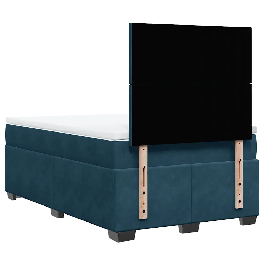Giroletto a Molle con Materasso Blu 120x190 cm in Velluto