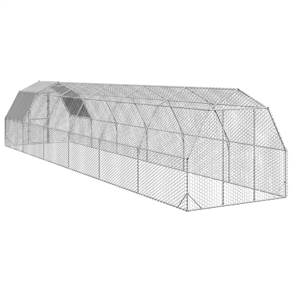 vidaXL Recinto per Polli con Tetto 2,5x12x2,25 m in Acciaio Zincato