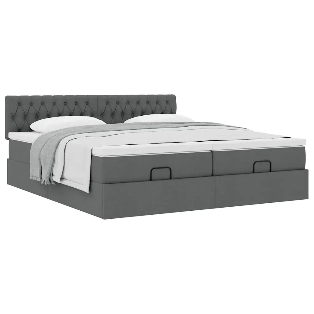 Struttura Letto Pouf con Materassi 160x200 cm in Tessuto 3312009