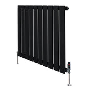 Radiatore Orizzontale 600 x 700 mm con Valvole TRV Nero