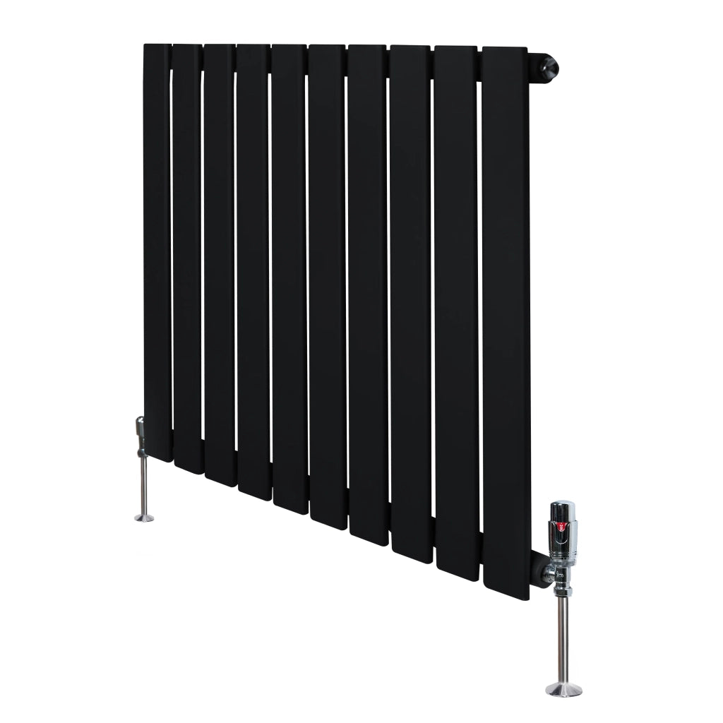 Radiatore Orizzontale 600 x 700 mm con Valvole TRV Nero