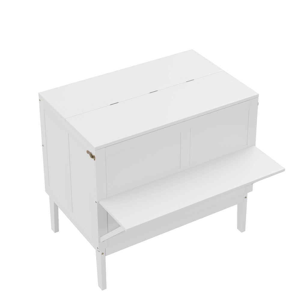 Letto a scomparsa verticale ULEVR 90x200 cm pieghevole con vani sottoletto, bianco