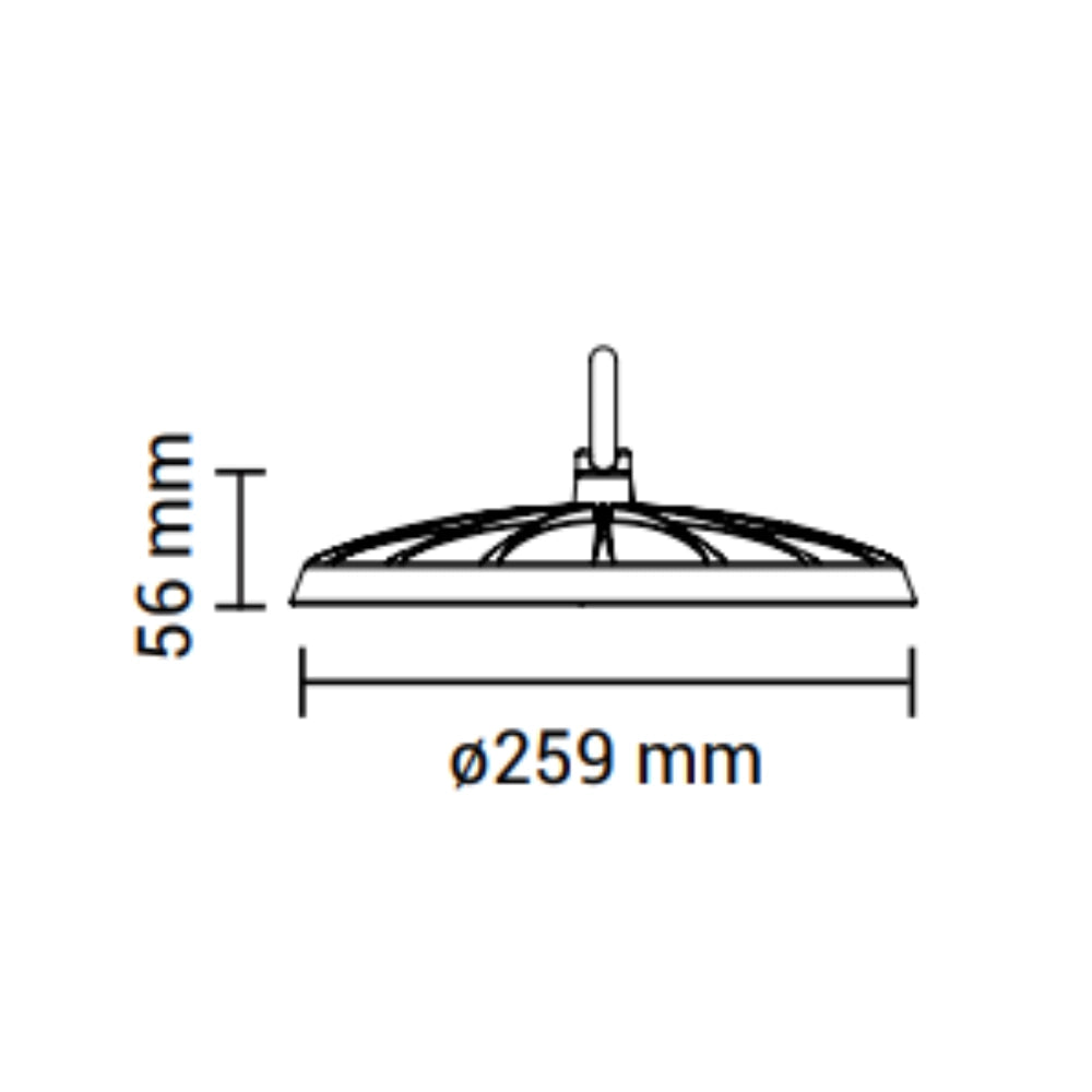 Proiettore led ufo colore nero 100 watt ip65 luce naturale 4500k