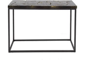 Tavolo di decorazione in legno di teak nero e oro, 100x35x75 cm - 100 x 35 x 75 cm - Legno - Industriale - Rettilineo