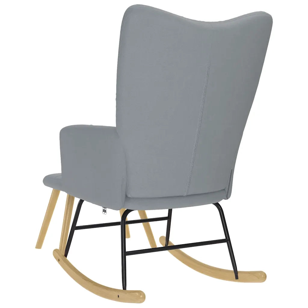 Poltrona a Dondolo con Poggiapiedi Grigio chiaro in Tessuto 4016800