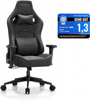 Sedia da Gaming Ergonomica in Pelle Scamosciata, Poltrona da Ufficio Gamer Reclinabile 90°-135°, Braccioli 3D Regolabili, Base in Metallo, Ruote Silenziose, Portata 180kg, Nero