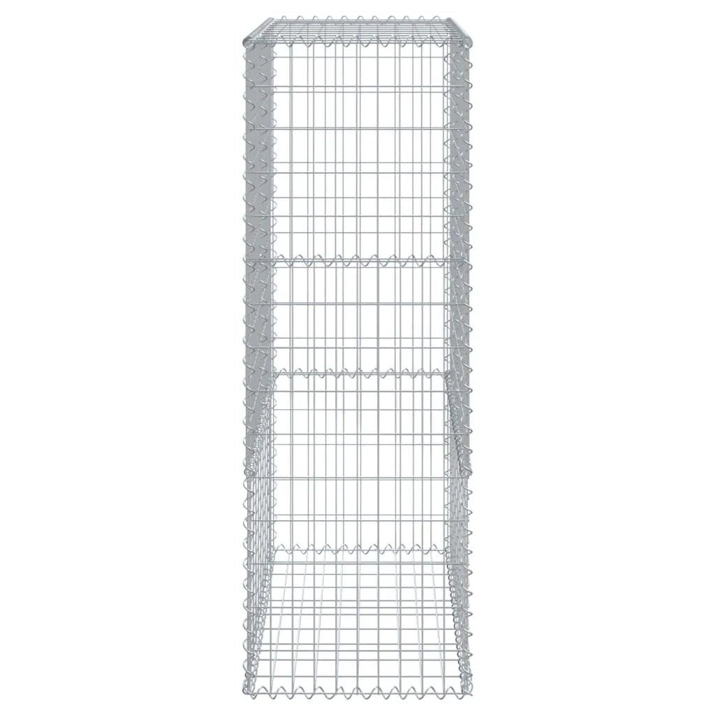 Gabbione recinto a gabbia muro di contenimento con coperchio 300 x 50 x 150 cm ferro zincato argento 02_0040154