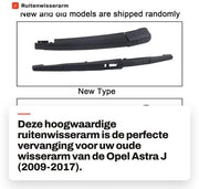 Set di sostituzione di spazzole per parabrezza - 2 pezzi - compatibile con Opel ASTRA J 2009-2017 - OE 1273094 - Spazzole in plastica/rubbero