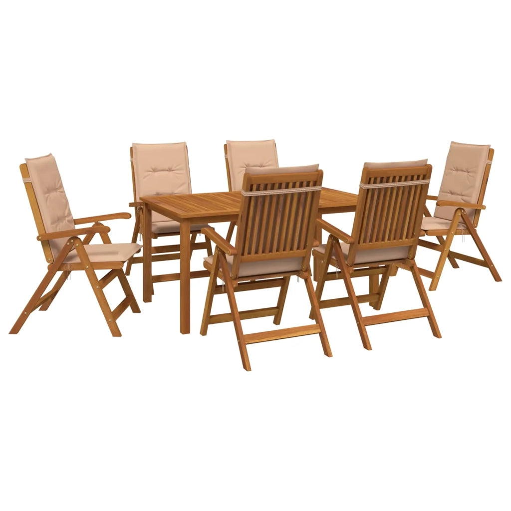 Set da pranzo da giardino 7 pezzi Naturale 3434574