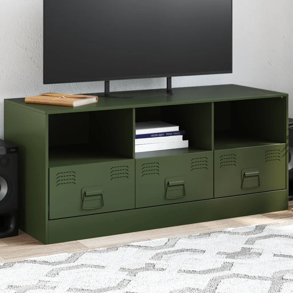 Mobile TV | Armadietto TV | Mobile Porta TV Verde Oliva 99x39x44 cm in Acciaio