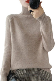 Coltrina Donna in Kasjmier per Donna, Inverno, Basic, Collo Alto, Maglia a Maglia