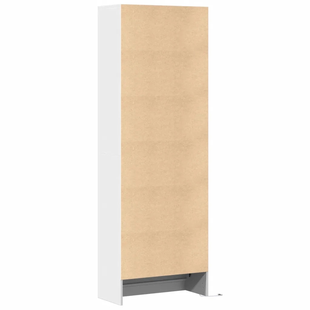 Credenza con LED-Buffet-Armadio da cucina Bianca 69x32,5x200 cm in Truciolato