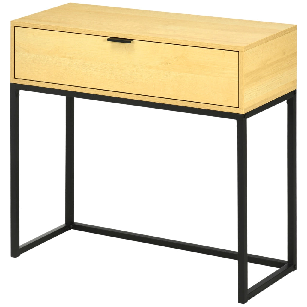 Consolle ingresso con cassetto ¨C Xylo ¨C gambe acciaio nero 80x30x76cm naturale