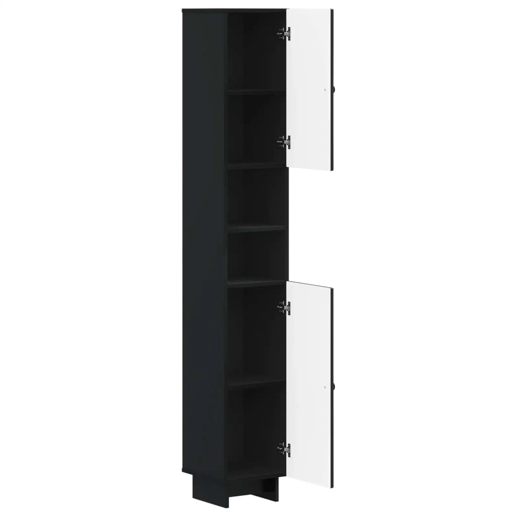 Armadio da Bagno con Ripiano Aperto EDE Nero 30 x 31 x 190 cm 895936
