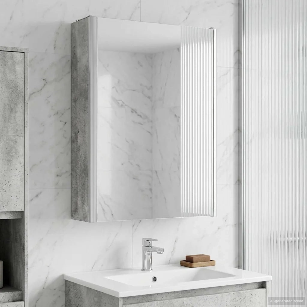 Mobiletto per specchio da bagno Grigio cemento