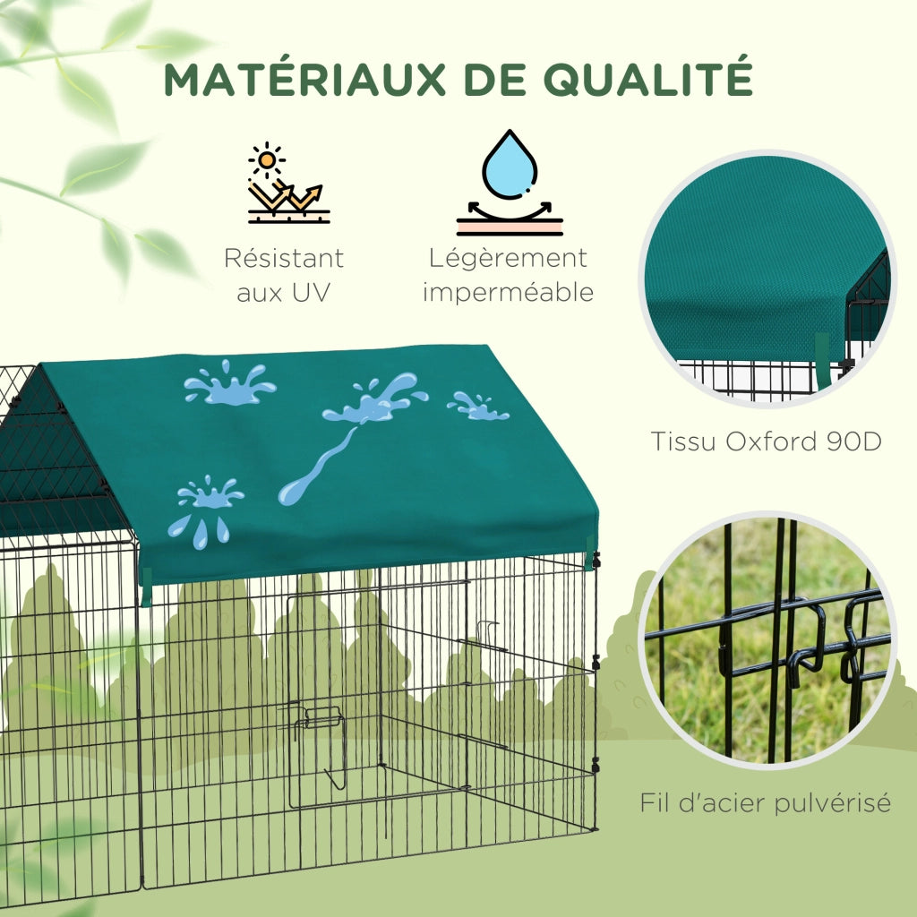 Recinto modulabile per animali piccoli ¨C zephmum ¨C acciaio con telo 220x85x103 cm