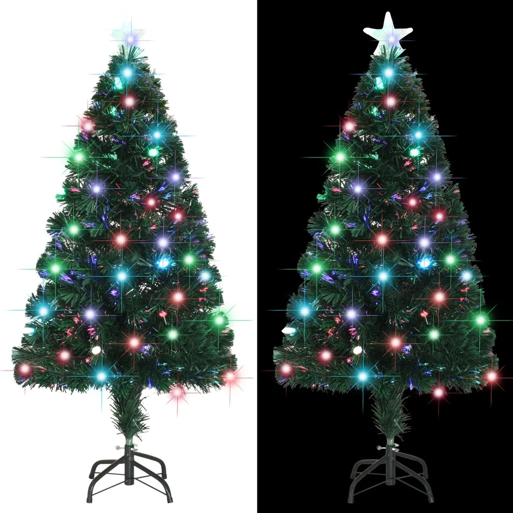 Albero di Natale Preilluminato con Supporto e LED 120 cm Fibra Ottica 284300