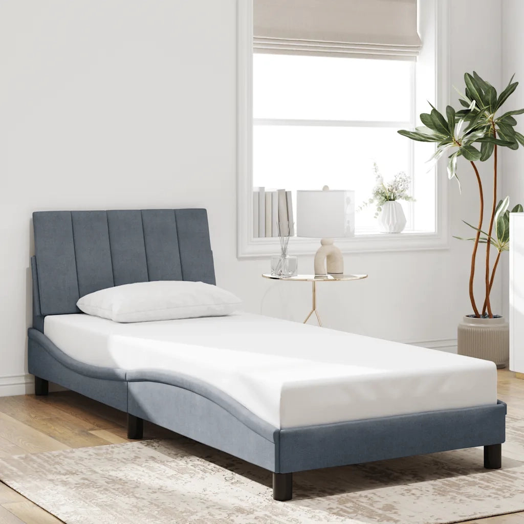 Giroletto con Testiera Grigio Scuro 80x200 cm in Vellutocod mxl 114971