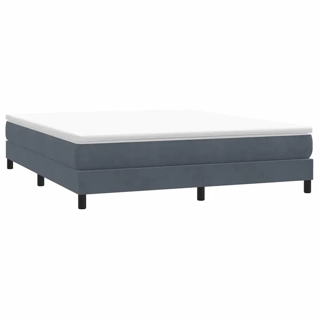 Letto a Molle senza Materasso Grigio Scuro 180x220 cm Velluto 3315886
