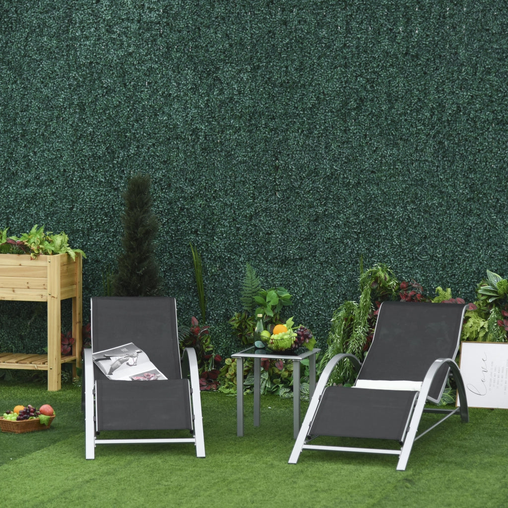 Lettino Prendisole ¨C zephmum ¨C Nero Grigio 59x169x66