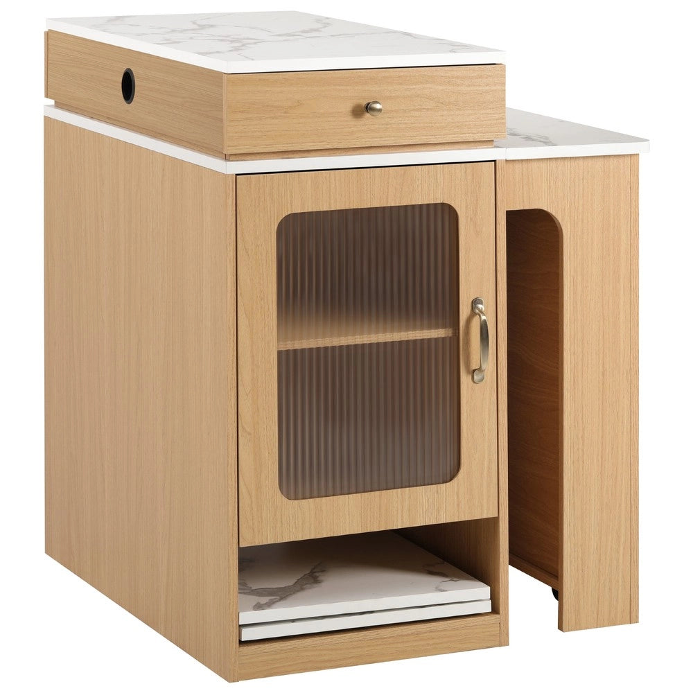 Tavolo da Pranzo Allungabile con Ruote e Piano Rimovibile ¨C MINIMAL ¨C Naturale