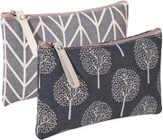 Borsa a due parti in tela di canapa, borsa multifunzionale per trucco, borsa da toeletta portatile, portafoglio, custodia, borsa per cosmetici, cartelle, denaro, biglietti da visita (2 stili)