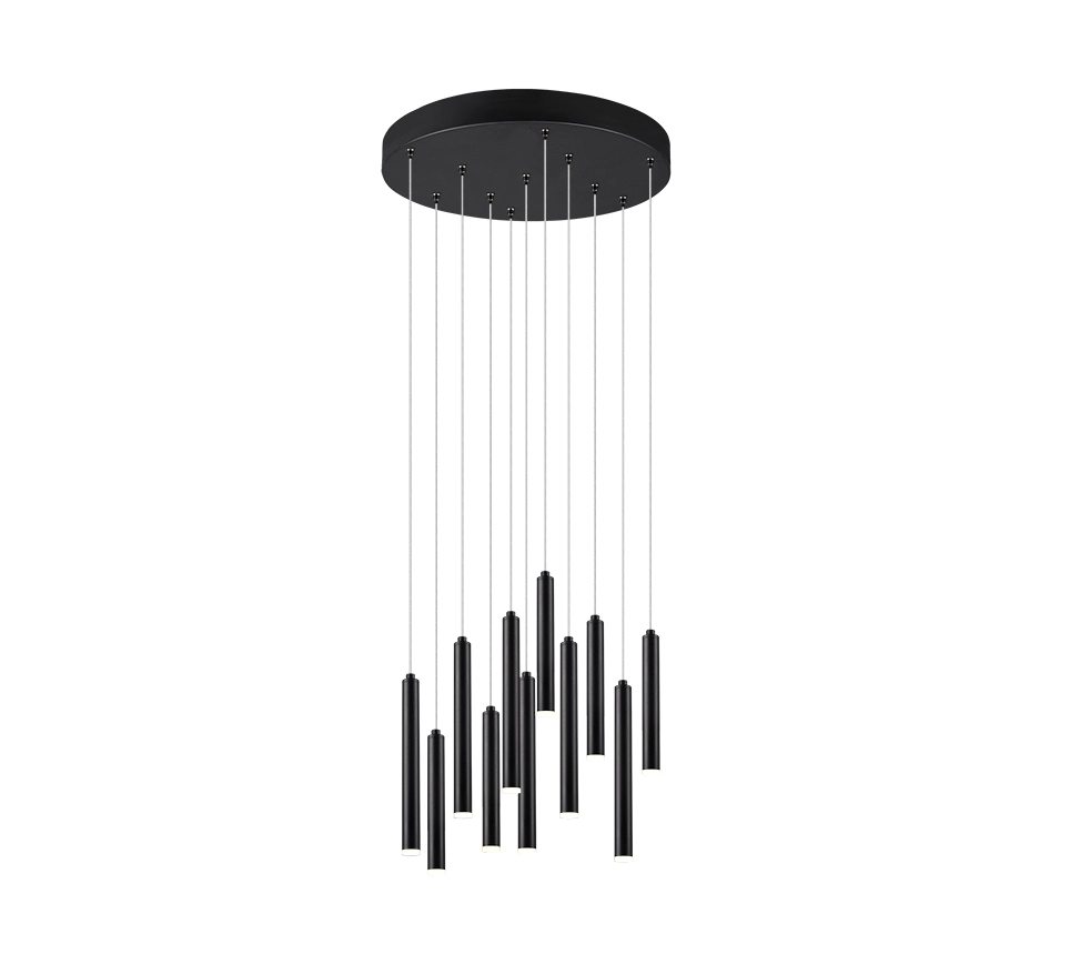 Lampada a sospensione LED rotonda, metallo, nero, D 40 cm, Tubular