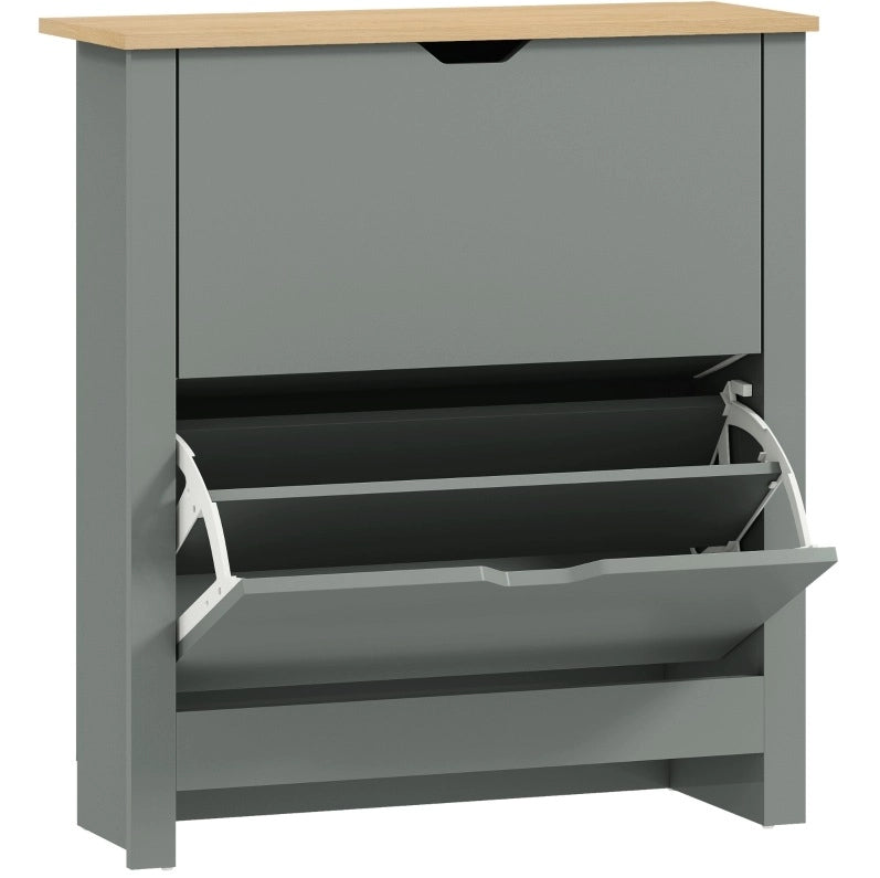 SCARPIERA con 2 ante ribaltabili 72x26x80 cm Grigio chiaro Legno