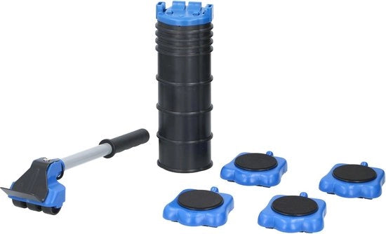 Set di trasporto mobili con scivoli e regolatori di altezza - Aiuto stabile e pratico per la spostamento di mobili, lavatrici e altro - Capacità di carico 300 kg per ruota