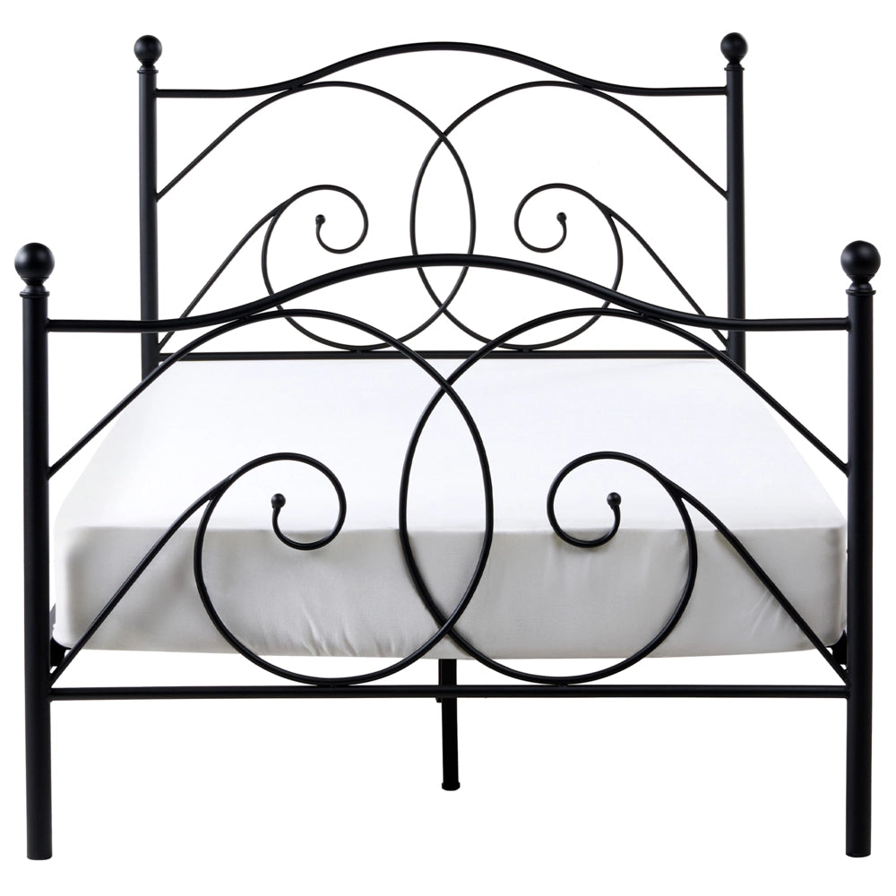 Letto matrimoniale 120 x 200 cm Rete a doghe con struttura in metallo Nero Retro