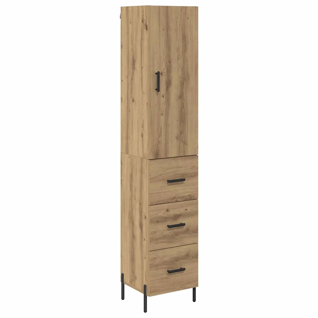 Credenza con Cassetto-Buffet-Armadio da cucina Rovere artigianale 34,5 x 34 x 180 cm 397432
