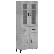 Credenza | Madia | Buffet da pranzo | Armadio da pranzo Grigio Cemento 69,5x34x180 cm in Legno Multistrato