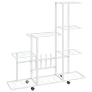 Portavasi mobile portafiori su ruote 94,5 x 25 x 92,5 cm metallo bianco 02_0045183