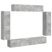 Mobile TV moderno modulare da parete 98 x 31 x 29,5 cm capiente stile contemporaneo finitura cemento grigio 02_0056202
