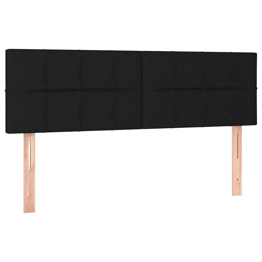 Testiera | Testata Nera 144x5x78/88 cm in Tessuto