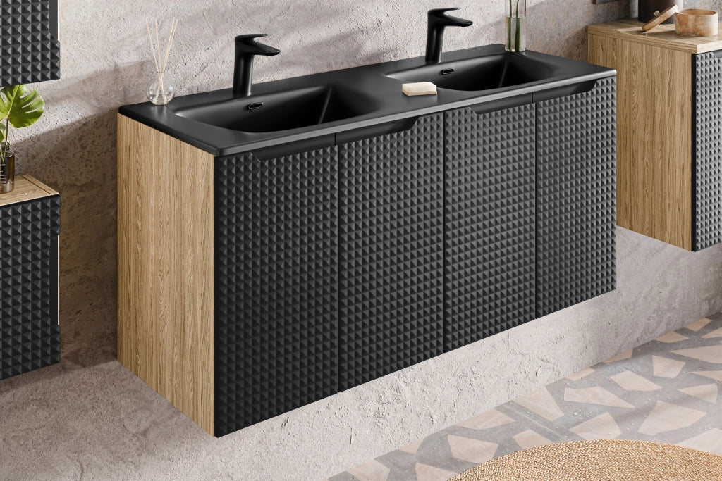 Mobile sottolavabo 60 cm 2 ante Luxor Black 60 x 57 x 46 cm