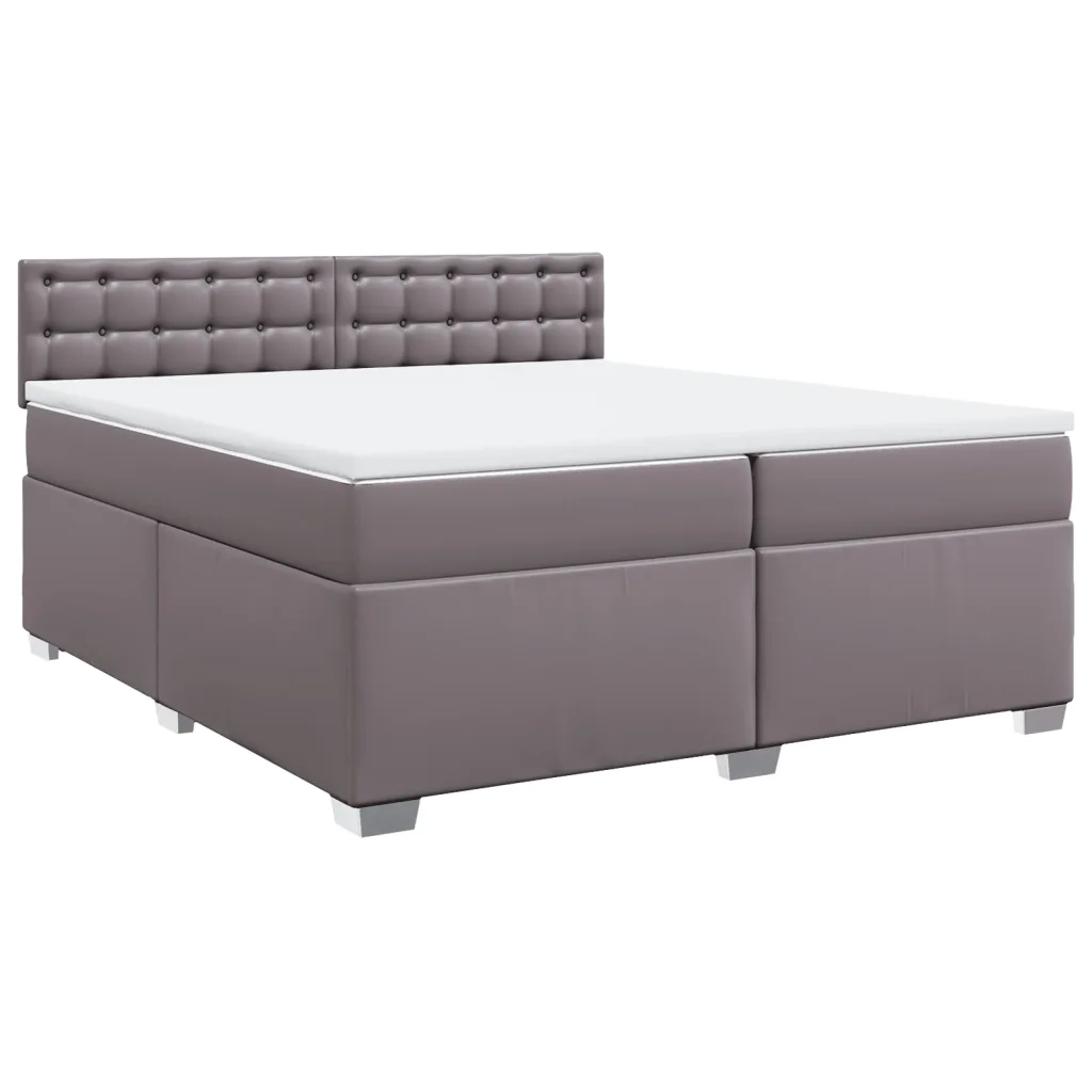 Giroletto a Molle con Materasso Grgio 200x200 cm in Similpelle