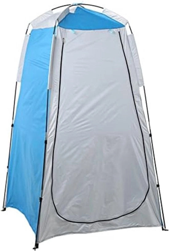 Tenda per il bagno - Tenda per la doccia - Tenda per il WC - Tenda per la toilette - Tenda per il campeggio - Bianco|Blu