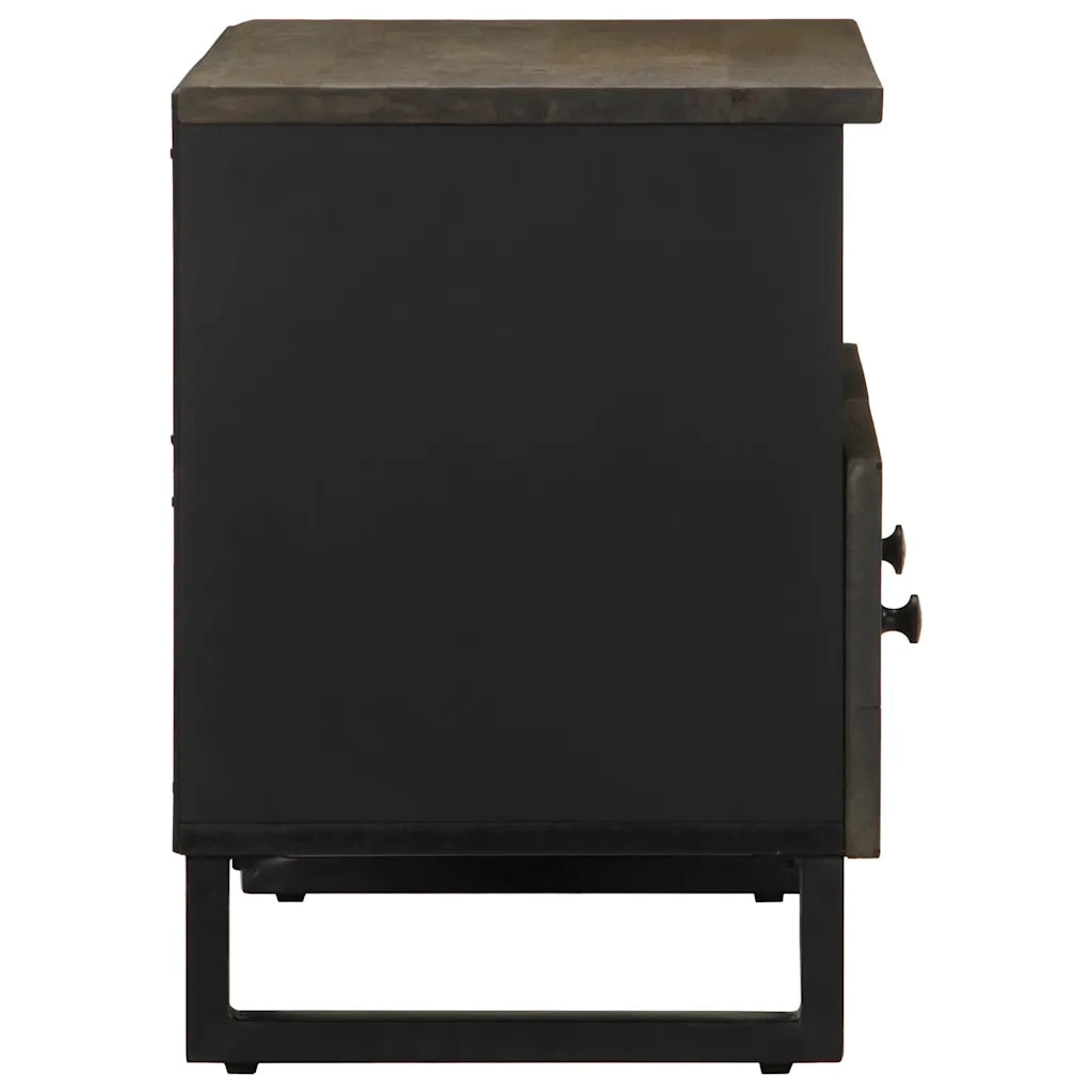 Mobile Porta TV Nero 70x33x46 cm in Legno Massello di Mango 4017685