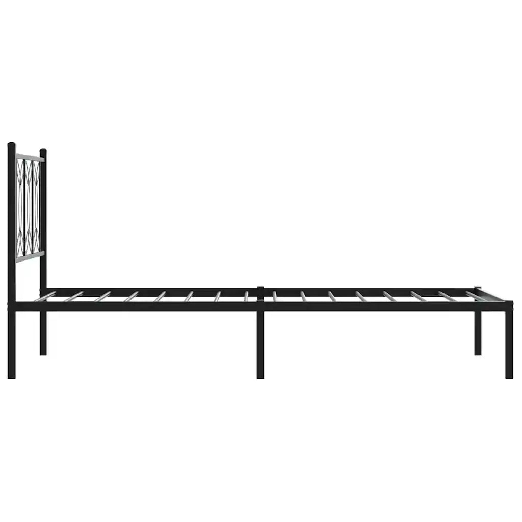 Giroletto con Testiera-Struttura Letto con testiera in Metallo Nero 90x190 cm 999746