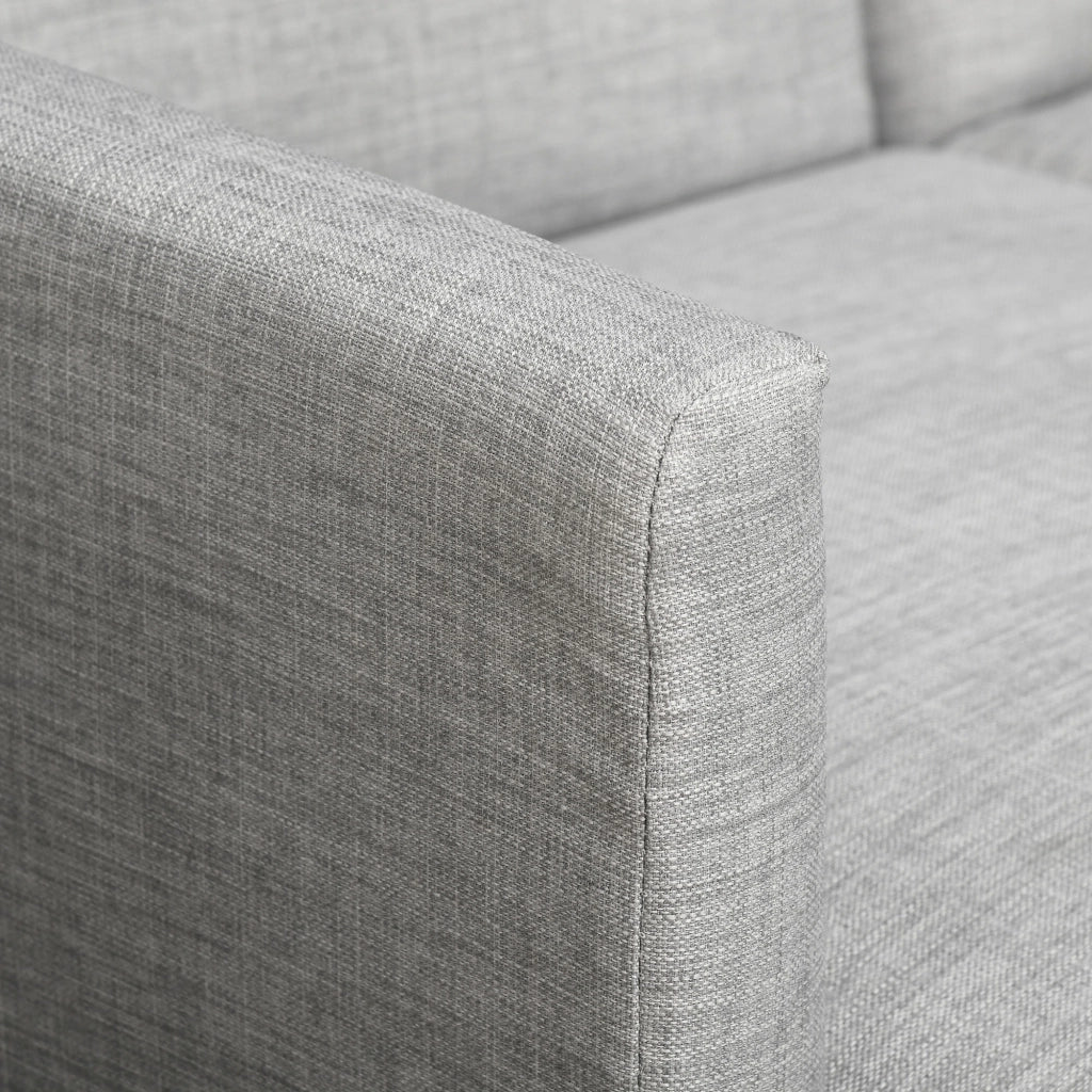 EasyComfort Divano Letto 3 Posti, Divano Angolare in Tessuto Grigio con Schienale Regolabile, Stile Scandinavo, 207x146x80cm