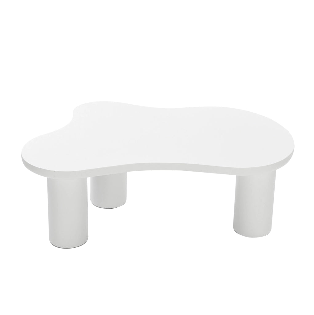 Tavolino da caffè a forma di nuvola 107x66x40;5 cm in MDF e PVC bianco