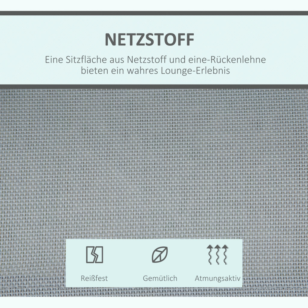 Dondolo da Giardino 3 Posti con Tetto ¨C MINIMAL ¨C Metallo Grigio, 170x110x153 cm